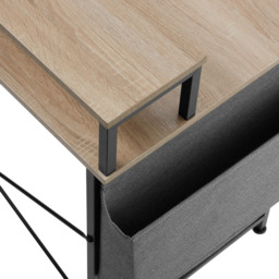 tectake Single Shelf Light Oak Sonoma Wooden Desk with Fabric Bag - Size: 90 x 120 x 60cm - Brown - Wilko - thumbnail 6