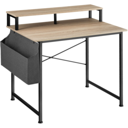tectake Single Shelf Light Oak Sonoma Wooden Desk with Fabric Bag - Size: 90 x 120 x 60cm - Brown - Wilko - thumbnail 3