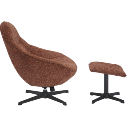 Serene Copper Blush Swivel Lounge Chair and Footstool Set - Size: Single - Burnt Orange - Shankar - Wilko - thumbnail 5