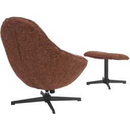 Serene Copper Blush Swivel Lounge Chair and Footstool Set - Size: Single - Burnt Orange - Shankar - Wilko - thumbnail 6