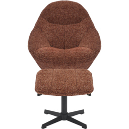 Serene Copper Blush Swivel Lounge Chair and Footstool Set - Size: Single - Burnt Orange - Shankar - Wilko - thumbnail 4