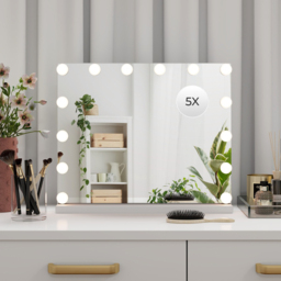 Costway White 3 Colour LED Touch Vanity Mirror 43 x 50cm - Wilko - thumbnail 3