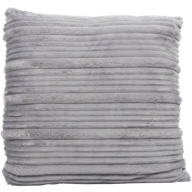 My Home Brooklyn Silver Ribbed Cushion 60 x 60cm - Wilko - image 1