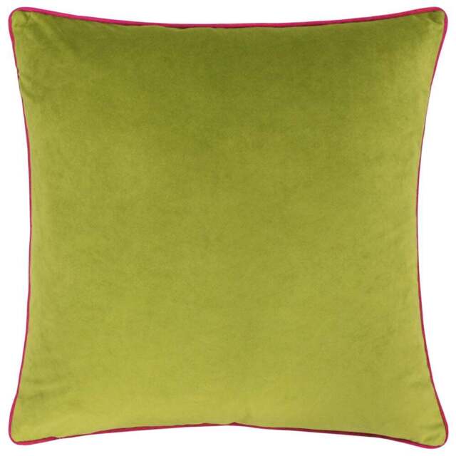 Paoletti Meridian Lime Hot Pink Velvet Cushion - Size: 55 x 55 cm - Multi - Wilko - image 1