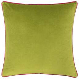 Paoletti Meridian Lime Hot Pink Velvet Cushion - Size: 55 x 55 cm - Multi - Wilko - thumbnail 1