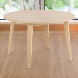 Florence A Line Smoked Oak Round Dining Table - White - Furniture To Go - Wilko - thumbnail 1