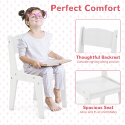 Costway Kids White Vanity Table and Chair Set with Storage - Size: 89 x 53 x 16cm - Wilko - thumbnail 7