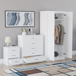 Vida Designs Riano White 3 Piece Bedroom Furniture Set - Wilko - thumbnail 6