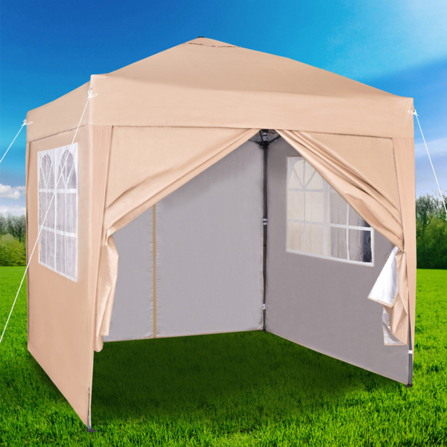 Beige Pop Up Patio Canopy Tent with Removable Sidewalls 2 x 2m - MCC - Wilko - image 1