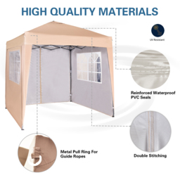 Beige Pop Up Patio Canopy Tent with Removable Sidewalls 2 x 2m - MCC - Wilko - thumbnail 4