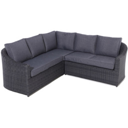 Rowlinson Bunbury 5 Seater Grey Rattan Weave Corner Sofa Set - Wilko - thumbnail 3