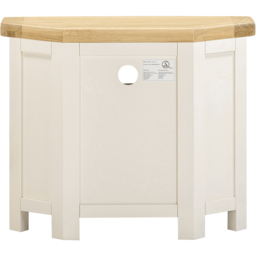 Seconique Windsor 2 Door Ivory and Oak Corner TV Unit - Size: 65 x 80 x 40cm - Ivory/Oak - Wilko - thumbnail 6