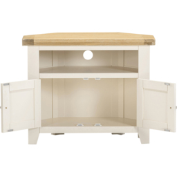 Seconique Windsor 2 Door Ivory and Oak Corner TV Unit - Size: 65 x 80 x 40cm - Ivory/Oak - Wilko - thumbnail 5