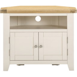 Seconique Windsor 2 Door Ivory and Oak Corner TV Unit - Size: 65 x 80 x 40cm - Ivory/Oak - Wilko - thumbnail 4