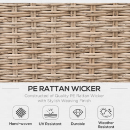 Outsunny 5 Seater Beige Rattan Outdoor Sectional Corner Sofa Set - Cream - Wilko - thumbnail 5