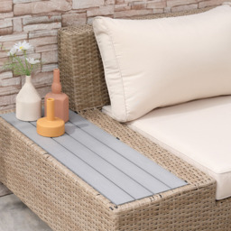 Outsunny 5 Seater Beige Rattan Outdoor Sectional Corner Sofa Set - Cream - Wilko - thumbnail 4