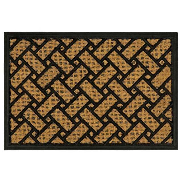 JVL Alba Parquet Woven Scraper Doormat 40 x 60cm - JVL Homewares - Wilko - image 1