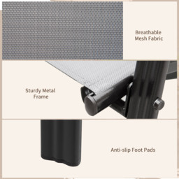 Outsunny Set of 4 Dark Grey Stackable Outdoor Dining Chair - Size: 1 Seater - Wilko - thumbnail 7