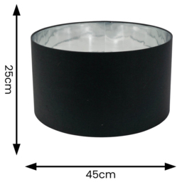 ValueLights Reni Black and Chrome Inner Large Pendant Shade - Size: 25 x 45 x 45cm - Wilko - thumbnail 5