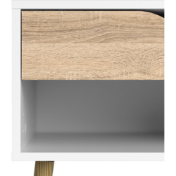 Florence Single Drawer White and Oak Bedside Table - Furniture to Go - Wilko - thumbnail 6