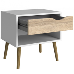 Florence Single Drawer White and Oak Bedside Table - Furniture to Go - Wilko - thumbnail 5