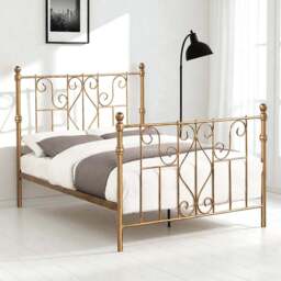 OAT Home Belgravia Double Antique Brass Effect Metal Bed - Wilko - thumbnail 1