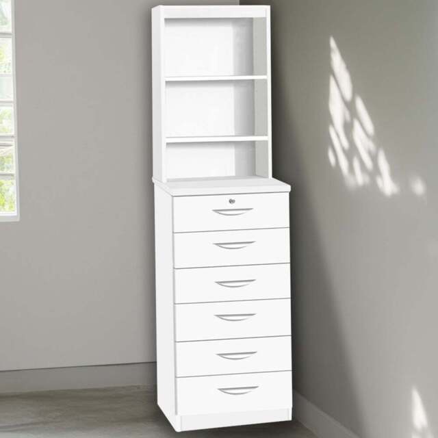 R White Cabinets 6 Drawer 3 Shelf White Chest of Drawers with Hutch - Wilko - image 1