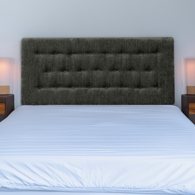 Bedmaster Lona King Size Charcoal Chenille Buttoned Headboard - Grey - Wilko - image 1