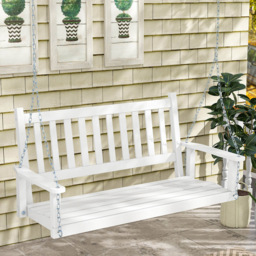 Costway 2 Seater White Garden Swing Chair - Wilko