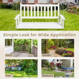 Costway 2 Seater White Garden Swing Chair - Wilko - thumbnail 5