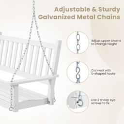 Costway 2 Seater White Garden Swing Chair - Wilko - thumbnail 7