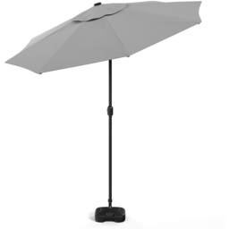 Living and Home Light Grey 24 LED Crank Lift Garden Parasol with Plastic Fillable Base 3m - Wilko - thumbnail 5