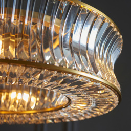 Merano Vittoria Warm Brass Plate Clear Glass Pendant Ceiling Light - Size: 61 x 61 x 166cm - Brown - Wilko - thumbnail 6