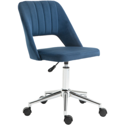 Portland Dark Blue Scallop Mid-Back Swivel Office Chair - Size: 91 x 60 x 49cm - Wilko - thumbnail 3