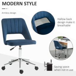 Portland Dark Blue Scallop Mid-Back Swivel Office Chair - Size: 91 x 60 x 49cm - Wilko - thumbnail 6