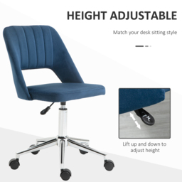 Portland Dark Blue Scallop Mid-Back Swivel Office Chair - Size: 91 x 60 x 49cm - Wilko - thumbnail 7