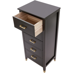 Palazzi 5 Drawer Black Narrow Chest of Drawers - Wilko - thumbnail 6
