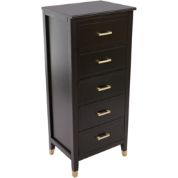 Palazzi 5 Drawer Black Narrow Chest of Drawers - Wilko - thumbnail 5