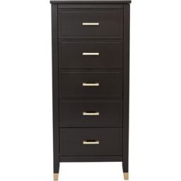 Palazzi 5 Drawer Black Narrow Chest of Drawers - Wilko - thumbnail 4