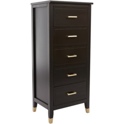 Palazzi 5 Drawer Black Narrow Chest of Drawers - Wilko - thumbnail 3