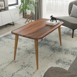 Decorotika Bohemia Walnut Coffee Table with Solid Wood Legs - Size: 48.5 x 89.5 x 46.5cm - Black - Wilko - thumbnail 6