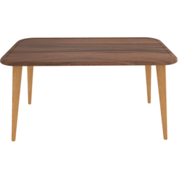 Decorotika Bohemia Walnut Coffee Table with Solid Wood Legs - Size: 48.5 x 89.5 x 46.5cm - Black - Wilko - thumbnail 3