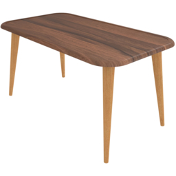 Decorotika Bohemia Walnut Coffee Table with Solid Wood Legs - Size: 48.5 x 89.5 x 46.5cm - Black - Wilko - thumbnail 4