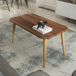 Decorotika Bohemia Walnut Coffee Table with Solid Wood Legs - Size: 48.5 x 89.5 x 46.5cm - Black - Wilko - thumbnail 7