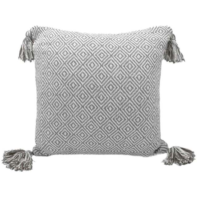 Velosso Diamond Charcoal Grey Filled Cushion 43 x 43cm 2 Pack - Wilko - image 1