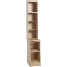R White Cabinets 6 Shelf Brown Desk Height Bookcase with Hutch - Size: 182.8 x 30 x 54cm - Wilko - thumbnail 3