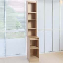 R White Cabinets 6 Shelf Brown Desk Height Bookcase with Hutch - Size: 182.8 x 30 x 54cm - Wilko - thumbnail 1