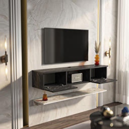 Decorotika Elia 2 Door Single Shelf Bendire and Ephesus Floating TV Unit with Wall Shelf - Size: 25.6 x 140 x 30cm - Multi - Wilko - thumbnail 5