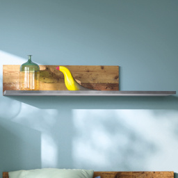 Florence Brooklyn Floating Shelf Walnut and Dark Matera Grey - Size: 22 x 120 x 22cm - Furniture to Go - Wilko