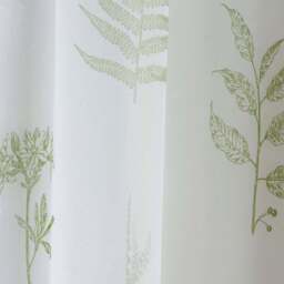Tyrone Textiles Bracken Green Wild Leaf Print Rod Pocket Voile Panel Curtains 140 x 183cm - Size: W 140 x D 183cm - Wilko - thumbnail 4